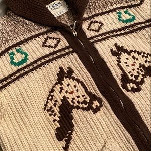 1950s vintage Caldwell  Horse cardigan Rare